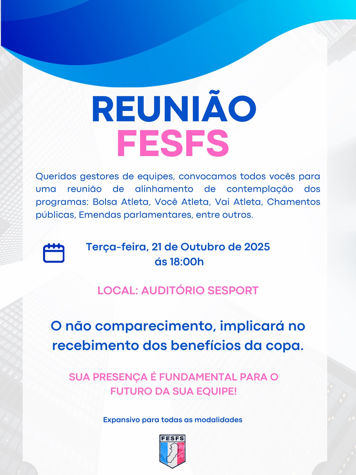 Reunião de Alinhamento com Gestores de Equipes da Sesport